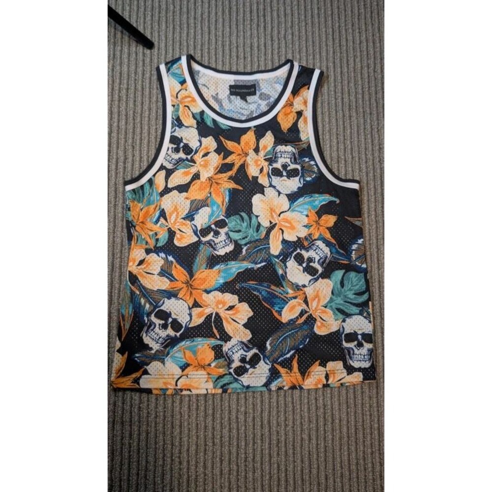 No Boundaries mens skull tank top size M